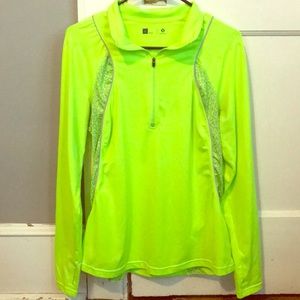 Bright yellow workout top